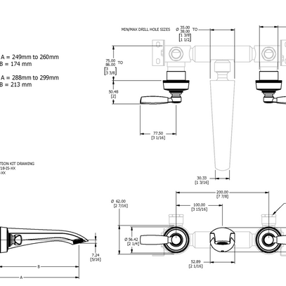 ONE HUNDRED 3TH WALL MOUNTED BASIN MIXER
