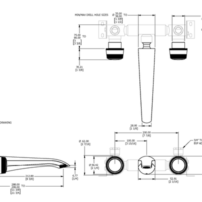 ONE HUNDRED WALL MOUNTED BATH MIXER