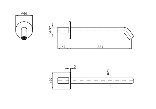 GILL BATH SPOUT 220MM