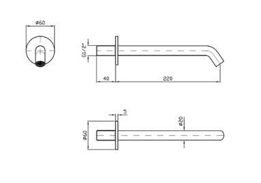 GILL BATH SPOUT 220MM