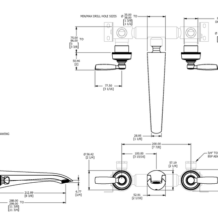 ONE HUNDRED WALL MOUNTED BATH MIXER