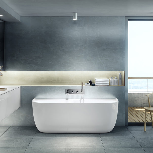ELDON QUARRYCAST BACK TO WALL BATH 1749 X 850 X 600