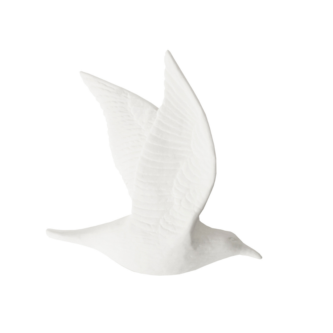 FLYING BIRD DOUBLE SET OF 3 FINE BONE CHINA 140X135MM WHITE