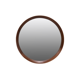 BEECH FRAME ROUND MIRROR LARGE 800X80X800MM DARK WOOD