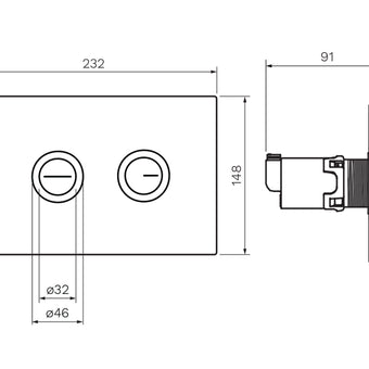 TWIN BUTTON PNEUMATIC PUSH PLATE