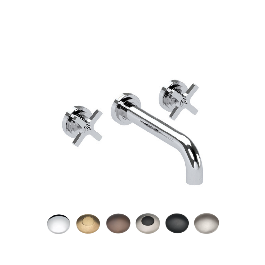 LANDMARK PURE 3TH WALL BASIN MIXER 210MM CROSS HANDLE