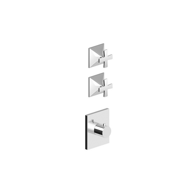 BELLAGIO CROSS TOP THERMOSTATIC MIXER LEVER 2 X STOP TAP TRIMSET