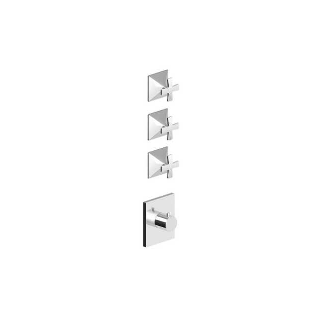 BELLAGIO CROSS TOP THERMOSTATIC MIXER LEVER 3 X STOP TAP TRIMSET
