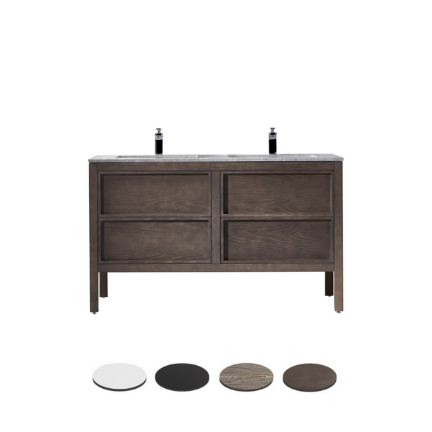 ARRIVO 1400 FLOOR VANITY W/ 2TH MARBLE TOP