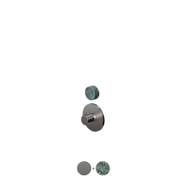 ISY22 THERMOSTATIC MIXER 1 STOP VALVE W GREEN MARBLE HANDLES