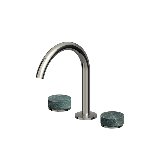 ISY22 3TH BASIN MIXER W GREEN MARBLE HANDLES