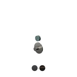 ISY22 THERMOSTATIC MIXER 1 STOP VALVE W NOIR DORÉ MARBLE HANDLES