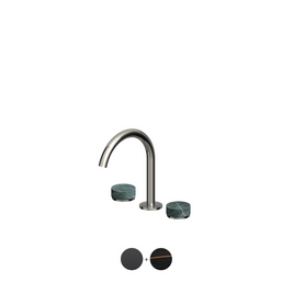 ISY22 3TH BASIN MIXER W NOIR DORÉ MARBLE HANDLES