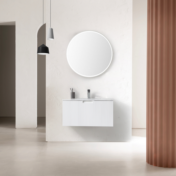 RIGA 800 WALL VANITY W/ MARBLE TOP 1TH