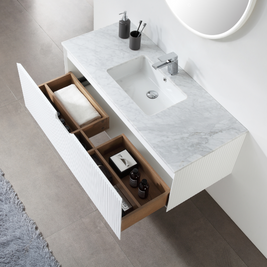 RIGA 1200 WALL VANITY W/ MARBLE TOP 1TH