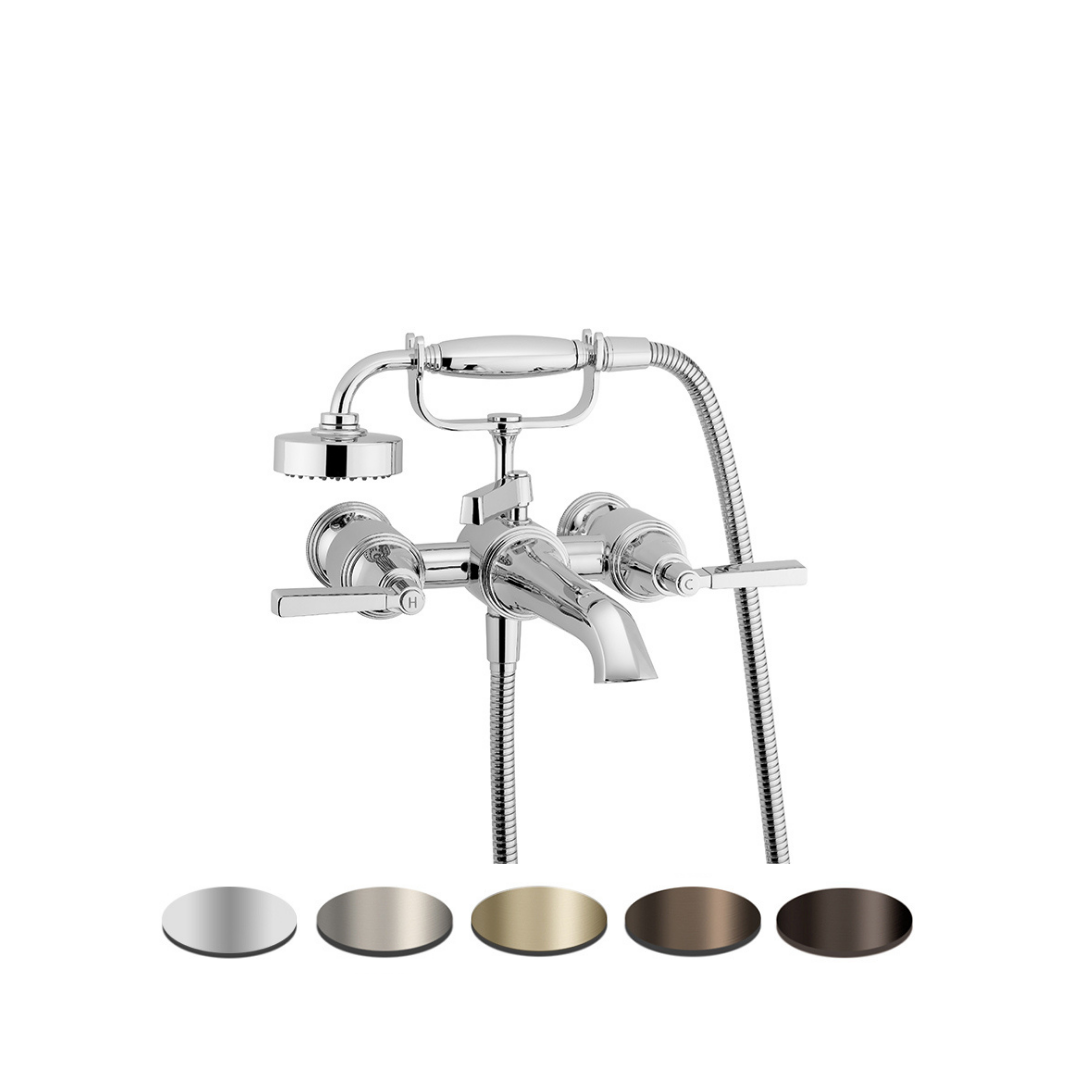 STYLE MODERNE WALL MOUNT BATH SHOWER MIXER C/W HAND SHOWER