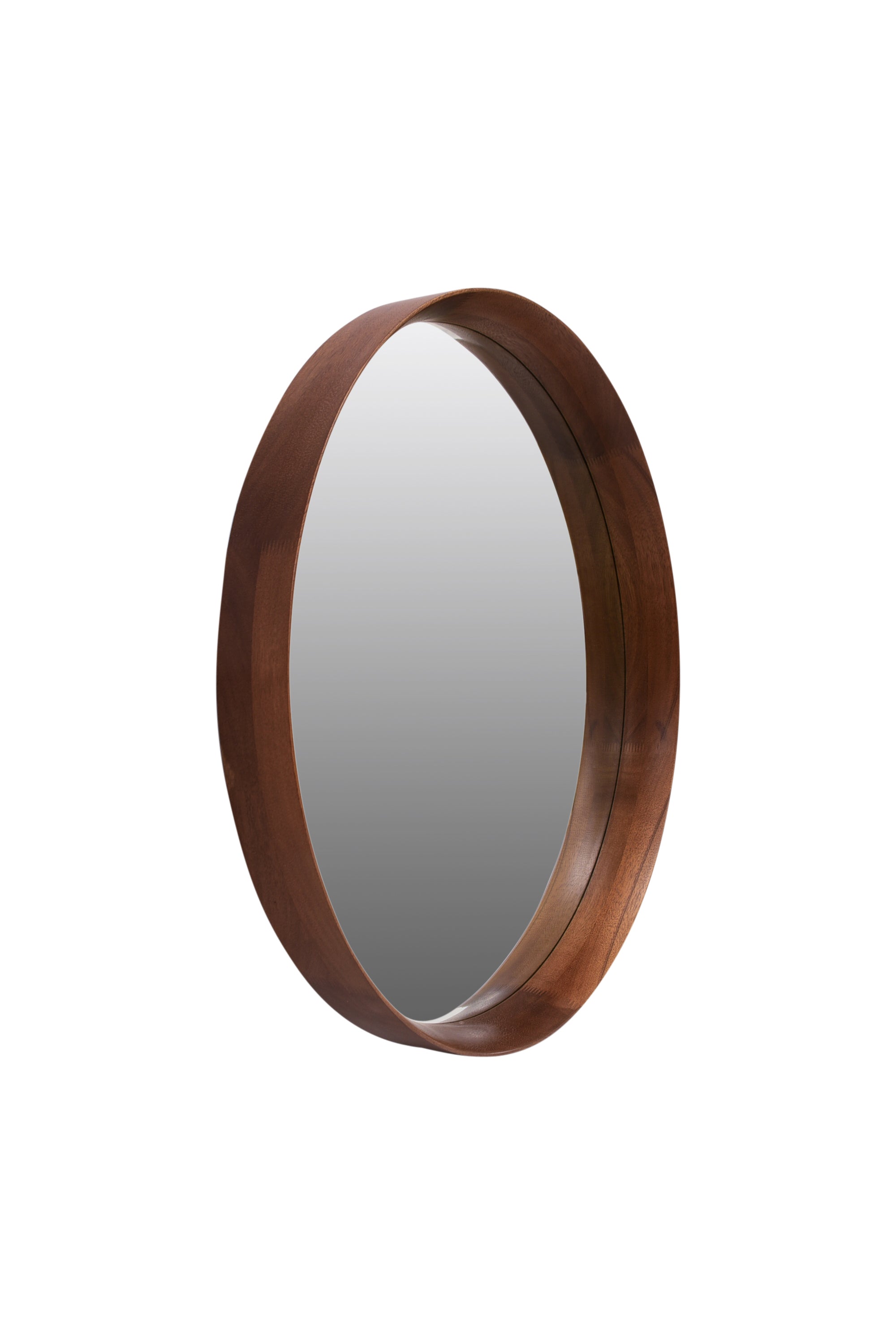 BEECH FRAME ROUND MIRROR LARGE 800X80X800MM DARK WOOD