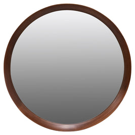 BEECH FRAME ROUND MIRROR LARGE 800X80X800MM DARK WOOD