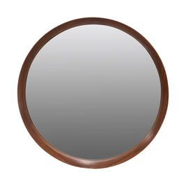 BEECH FRAME ROUND MIRROR SMALL 600X65X600MM DARK WOOD