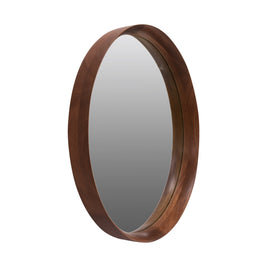 BEECH FRAME ROUND MIRROR SMALL 600X65X600MM DARK WOOD