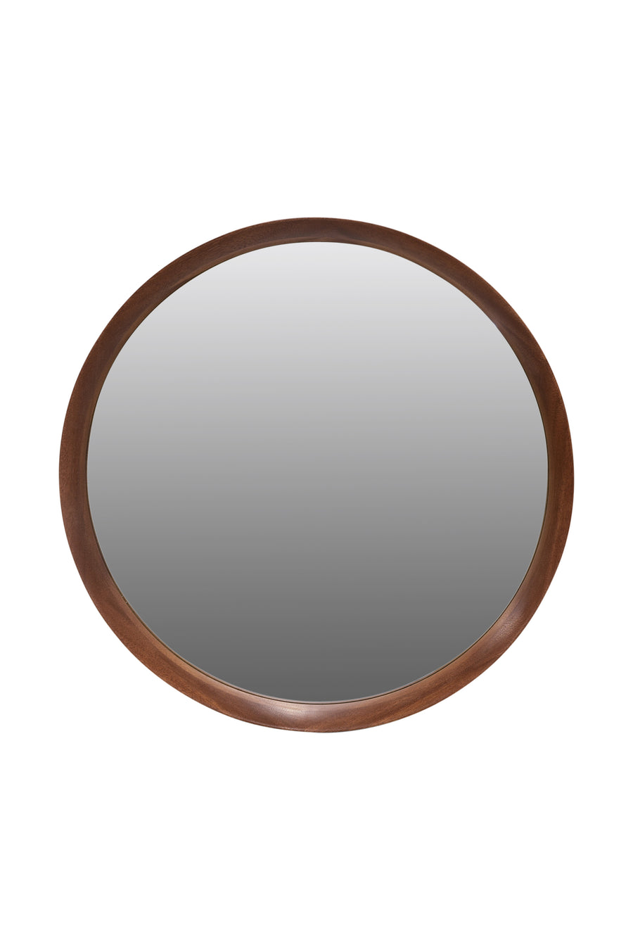 BEECH FRAME ROUND MIRROR SMALL 600X65X600MM DARK WOOD