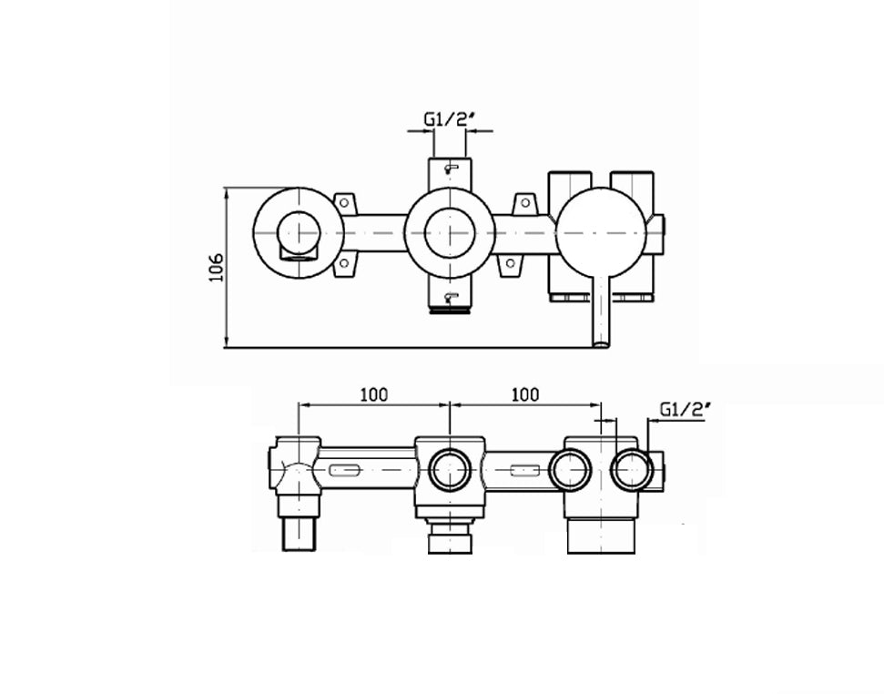 ZUCCHETTI BUILT IN PART FOR BATH/SHOWER MIXER
