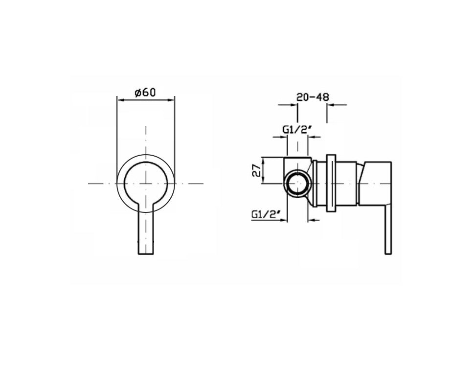 GILL SHOWER MIXER W SMALL FACE PLATE