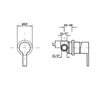GILL SHOWER MIXER W SMALL FACE PLATE