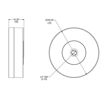 SAMUEL HEATH SHOWER HEAD 200MM