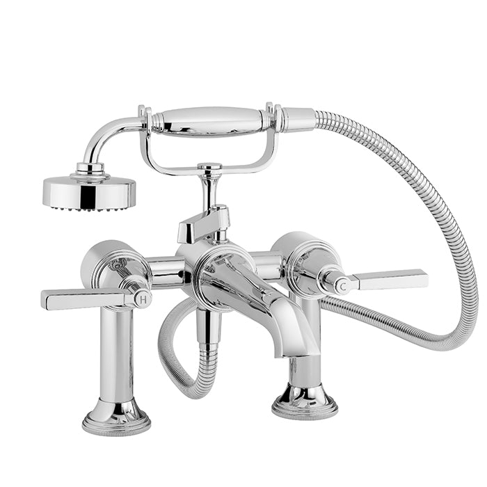 STYLE MODERNE DECK MOUNT BATH SHOWER MIXER C/W HAND SHOWER