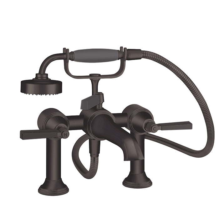 STYLE MODERNE DECK MOUNT BATH SHOWER MIXER C/W HAND SHOWER