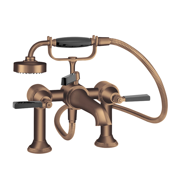 STYLE MODERNE DECK MOUNT BATH SHOWER MIXER C/W HAND SHOWER