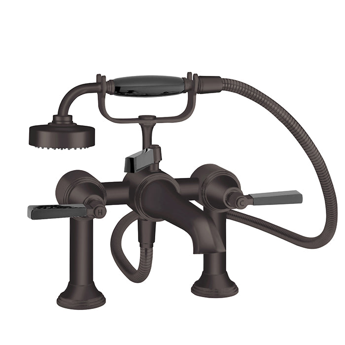 STYLE MODERNE DECK MOUNT BATH SHOWER MIXER C/W HAND SHOWER