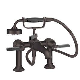 STYLE MODERNE DECK MOUNT BATH SHOWER MIXER C/W HAND SHOWER
