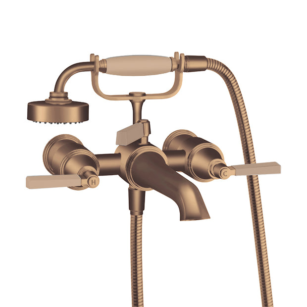 STYLE MODERNE WALL MOUNT BATH SHOWER MIXER C/W HAND SHOWER