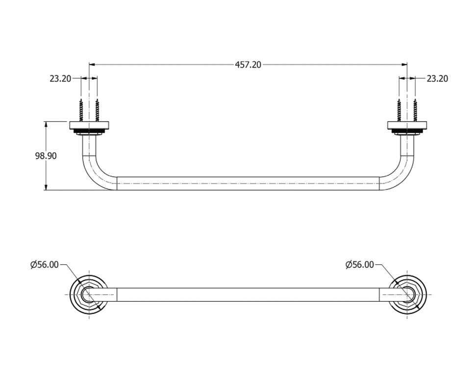 LANDMARK INDUSTRIAL TOWEL RAIL 457MM
