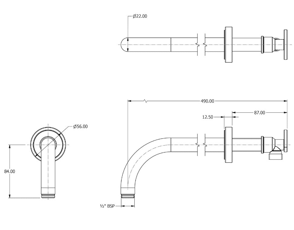 LANDMARK WALL SHOWER ARM 406MM