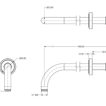 LANDMARK WALL SHOWER ARM 406MM