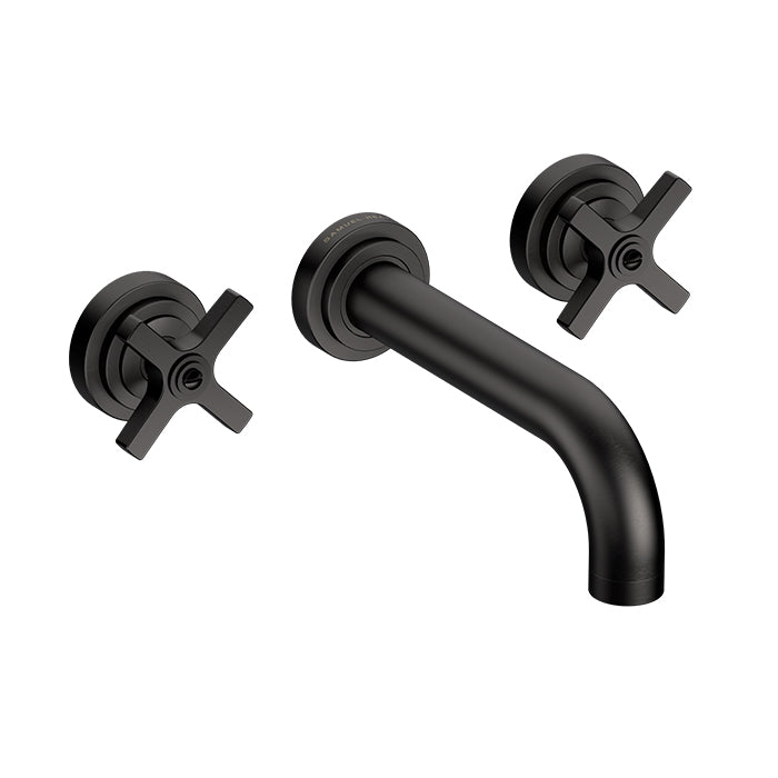 LANDMARK PURE 3TH WALL BASIN MIXER 180MM CROSS HANDLE