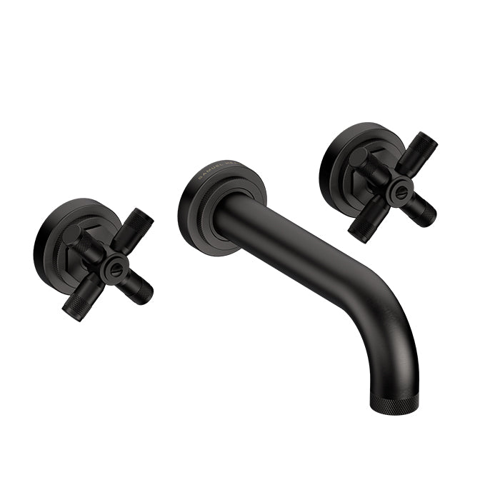 LANDMARK INDUSTRIAL 3TH WALL BASIN MIXER 180MM CROSS HANDLE