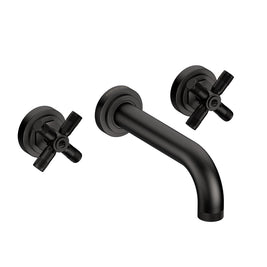 LANDMARK INDUSTRIAL 3TH WALL BASIN MIXER 180MM CROSS HANDLE