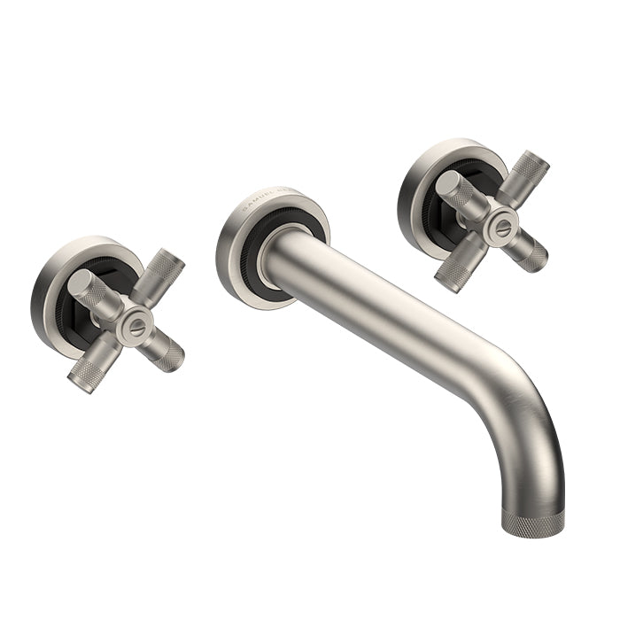 LANDMARK INDUSTRIAL 3TH WALL BASIN MIXER 210MM CROSS HANDLE