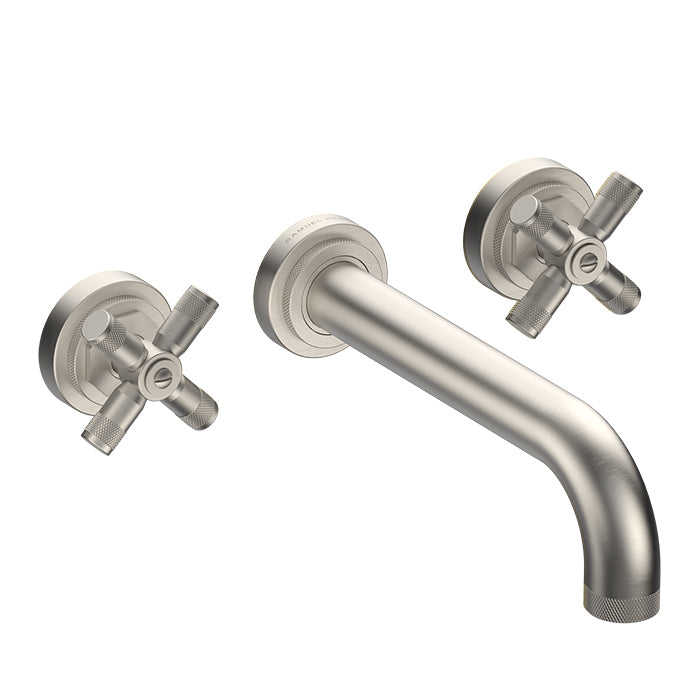 LANDMARK INDUSTRIAL 3TH WALL BASIN MIXER 210MM CROSS HANDLE