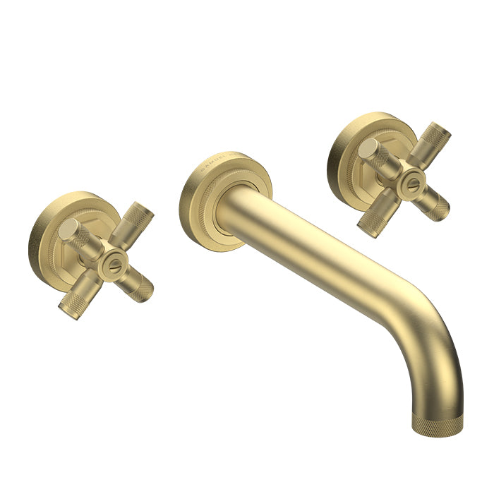 LANDMARK INDUSTRIAL 3TH WALL BASIN MIXER 210MM CROSS HANDLE