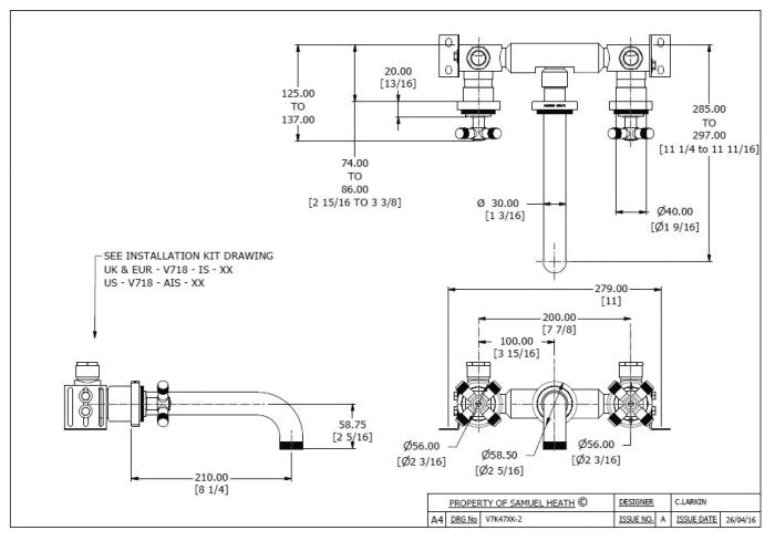 LANDMARK INDUSTRIAL WALL MOUNT BATH FILLER