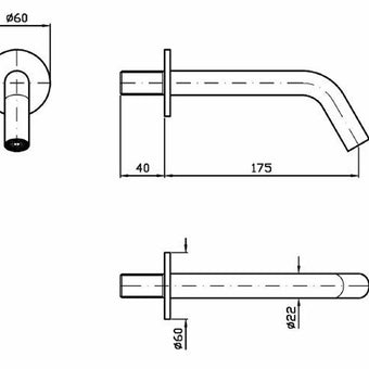 MEDAMEDA BATH SPOUT 175MM