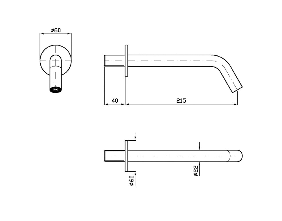 MEDAMEDA BATH SPOUT 215MM