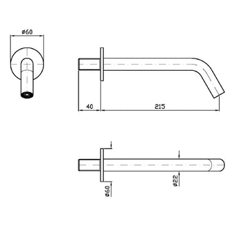 MEDAMEDA BATH SPOUT 215MM