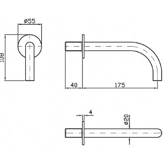 HELM BATH SPOUT 175MM