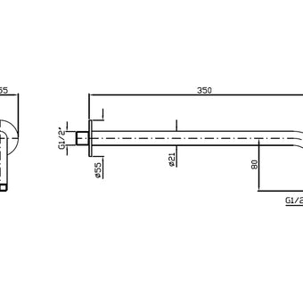 HELM WALL MOUNTED SHOWER ARM 350MM